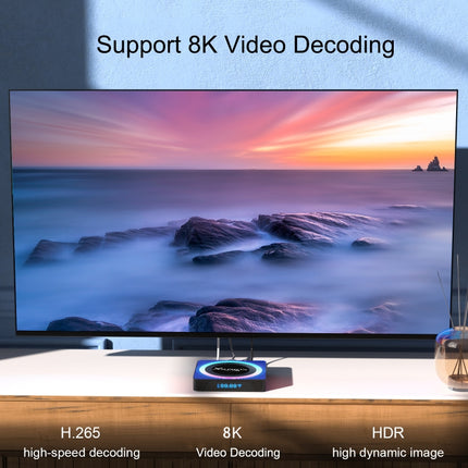 Acrylic X88 Pro 13 8K Ultra HD Android 13.0 Smart TV Box with Remote Control, RK3528 Quad-Core, 4G+32GB, 4G+32GB