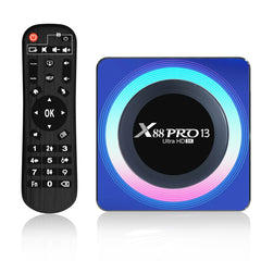 Acrylic X88 Pro 13 8K Ultra HD Android 13.0 Smart TV Box with Remote Control, RK3528 Quad-Core, 4G+64GB, 4G+64GB