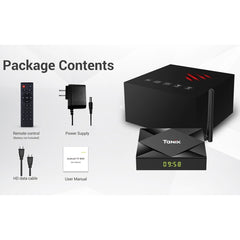 TANIX TX6s 4K Smart TV BOX Android 10 Media Player with Remote Control, Quad Core Allwinner H616, RAM: 4GB, ROM: 32GB, 2.4GHz/5GHz WiFi, Bluetooth, EU Plug, 4GB+32GB