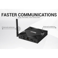 TANIX TX6s 4K Smart TV BOX Android 10 Media Player with Remote Control, Quad Core Allwinner H616, RAM: 4GB, ROM: 32GB, 2.4GHz/5GHz WiFi, Bluetooth, EU Plug, 4GB+32GB