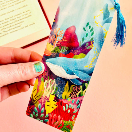 Ocean Whale Handmade Holographic Bookmark