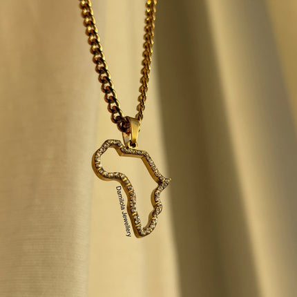 Africa ‘Atanda’ Gold Diamanté Outline Necklace - Limited Edition