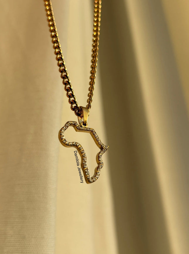 Africa ‘Atanda’ Gold Diamanté Outline Necklace - Limited Edition