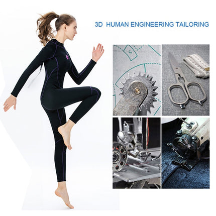 SLINX 1714 3mm Neoprene Super Elastic Warm Long-sleeved Full Body One-piece Wetsuit for Women