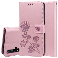 Rose Embossed Horizontal Flip PU Leather Case with Holder & Card Slots & Wallet, for Huawei Honor 20, for Huawei Honor 20 Pro, for Xiaomi Redmi K20 / K20 Pro, for Xiaomi Redmi 7A