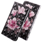 for LG K50 / Q60 / Black-ground Pink Flower