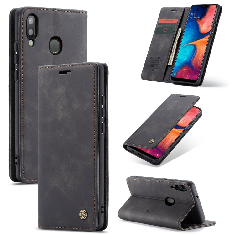CaseMe-013 Multi-functional Retro Frosted Horizontal Flip Leather Case with Card Slot & Holder & Wallet, For Galaxy A20e
