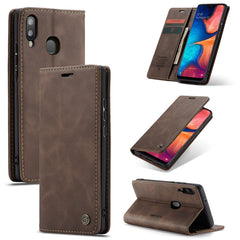 CaseMe-013 Multi-functional Retro Frosted Horizontal Flip Leather Case with Card Slot & Holder & Wallet, For Galaxy A20e