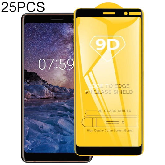 25 PCS 9D Full Glue Full Screen Tempered Glass Film, For Nokia X71, For Nokia 3.2, For Nokia 4.2, For Nokia 8.1 Plus, For Nokia 9, For Nokia 8.1 / X7, For Nokia 5.1 Plus (X5), For Nokia 7.1, For Nokia 3.1 Plus, For Nokia 3.1, For Nokia 5.1, For Nokia X6