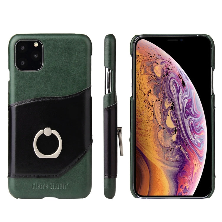 Fierre Shann Oil Wax Texture Genuine Leather Back Cover Case with 360 Degree Rotation Holder & Card Slot, for iPhone 11 Pro, for iPhone 11, for iPhone 11 Pro Max, For Samsung Galaxy Note 10, For Samsung Galaxy Note 10+