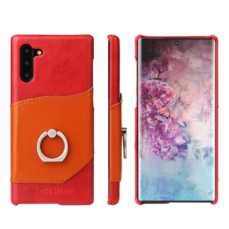 Fierre Shann Oil Wax Texture Genuine Leather Back Cover Case with 360 Degree Rotation Holder & Card Slot, for iPhone 11 Pro, for iPhone 11, for iPhone 11 Pro Max, For Samsung Galaxy Note 10, For Samsung Galaxy Note 10+