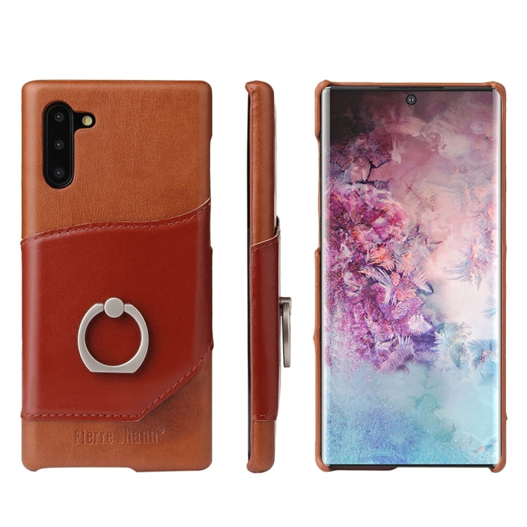 Fierre Shann Oil Wax Texture Genuine Leather Back Cover Case with 360 Degree Rotation Holder & Card Slot, for iPhone 11 Pro, for iPhone 11, for iPhone 11 Pro Max, For Samsung Galaxy Note 10, For Samsung Galaxy Note 10+