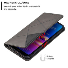 Rhombus Texture Horizontal Flip Magnetic Leather Case with Holder & Card Slots & Wallet, For Huawei Y6 (2019) / Honor Play 8A, For Huawei Y7 (2019) / Y7 Prime (2019), For Huawei Honor 7A / Y6 (2018), For Huawei Honor 7C / Y7 (2018)