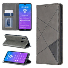 Rhombus Texture Horizontal Flip Magnetic Leather Case with Holder & Card Slots & Wallet, For Huawei Y6 (2019) / Honor Play 8A, For Huawei Y7 (2019) / Y7 Prime (2019), For Huawei Honor 7A / Y6 (2018), For Huawei Honor 7C / Y7 (2018)