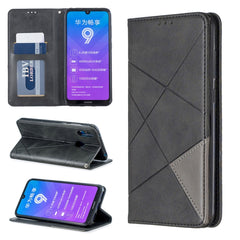 Rhombus Texture Horizontal Flip Magnetic Leather Case with Holder & Card Slots & Wallet, For Huawei Y6 (2019) / Honor Play 8A, For Huawei Y7 (2019) / Y7 Prime (2019), For Huawei Honor 7A / Y6 (2018), For Huawei Honor 7C / Y7 (2018)