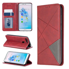 Rhombus Texture Horizontal Flip Magnetic Leather Case with Holder & Card Slots & Wallet, For Huawei Y6 (2019) / Honor Play 8A, For Huawei Y7 (2019) / Y7 Prime (2019), For Huawei Honor 7A / Y6 (2018), For Huawei Honor 7C / Y7 (2018)