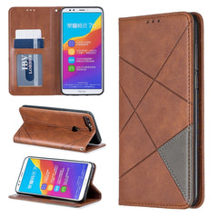 Rhombus Texture Horizontal Flip Magnetic Leather Case with Holder & Card Slots & Wallet, For Huawei Y6 (2019) / Honor Play 8A, For Huawei Y7 (2019) / Y7 Prime (2019), For Huawei Honor 7A / Y6 (2018), For Huawei Honor 7C / Y7 (2018)