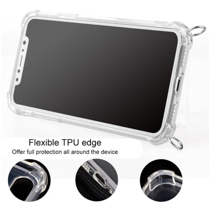 Four-Corner Anti-Fall Trasparent TPU Mobile Phone Case With Lanyard for iPhone, For iPhone 11 Pro