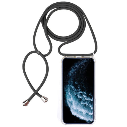 Four-Corner Anti-Fall Trasparent TPU Mobile Phone Case With Lanyard for iPhone, For iPhone 11 Pro