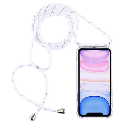 Four-Corner Anti-Fall Trasparent TPU Mobile Phone Case With Lanyard for iPhone, For iPhone 11