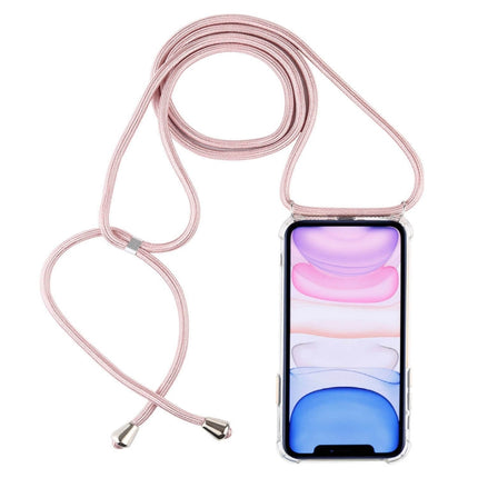 Four-Corner Anti-Fall Trasparent TPU Mobile Phone Case With Lanyard for iPhone, For iPhone 11