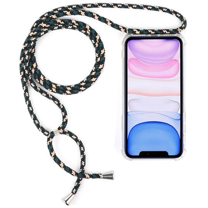 Four-Corner Anti-Fall Trasparent TPU Mobile Phone Case With Lanyard for iPhone, For iPhone 11