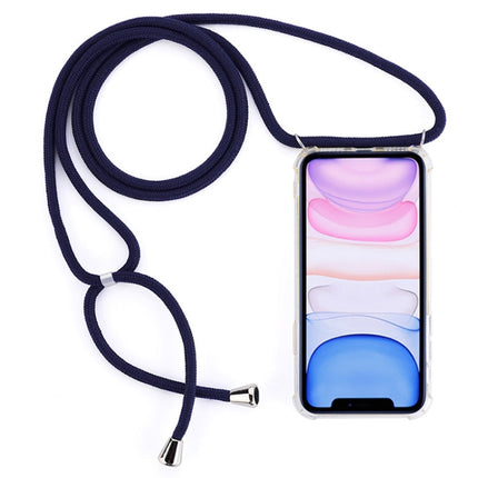 Four-Corner Anti-Fall Trasparent TPU Mobile Phone Case With Lanyard for iPhone, For iPhone 11