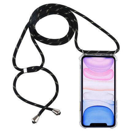 Four-Corner Anti-Fall Trasparent TPU Mobile Phone Case With Lanyard for iPhone, For iPhone 11