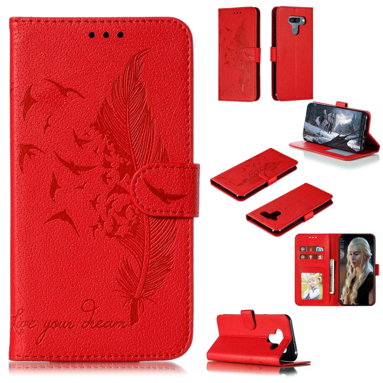 Feather Pattern Litchi Texture Horizontal Flip Leather Case with Wallet & Holder & Card Slots, For LG K50, For LG Stylo 4, For LG Stylo 5, For OnePlus 7 Pro