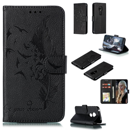Feather Pattern Litchi Texture Horizontal Flip Leather Case with Wallet & Holder & Card Slots, For Motorola One Pro, For Motorola Moto E6, For Motorola Moto G7 Play, For Motorola Moto G7 Power
