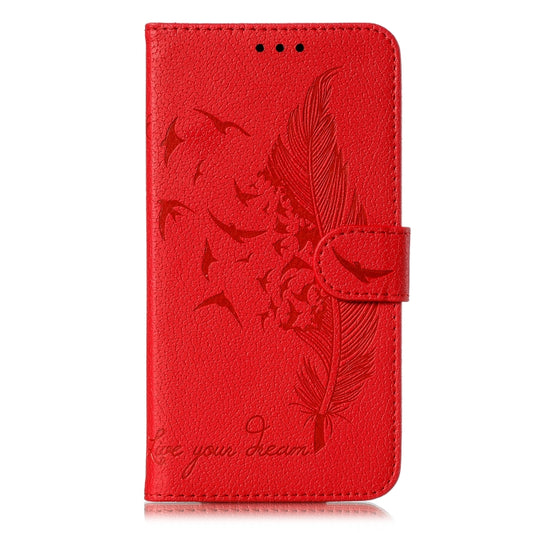 Feather Pattern Litchi Texture Horizontal Flip Leather Case with Wallet & Holder & Card Slots, For Motorola Moto Z4 Play