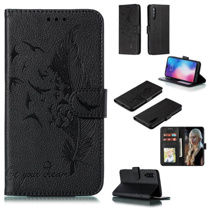 Feather Pattern Litchi Texture Horizontal Flip Leather Case with Wallet & Holder & Card Slots, For Xiaomi Mi 9, For Xiaomi Mi 9 SE, For Xiaomi Mi CC9, For Xiaomi Mi CC9e