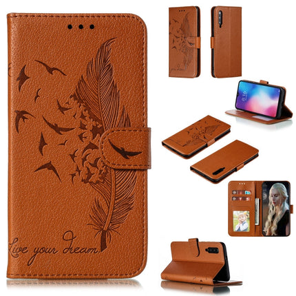 Feather Pattern Litchi Texture Horizontal Flip Leather Case with Wallet & Holder & Card Slots, For Xiaomi Mi 9, For Xiaomi Mi 9 SE, For Xiaomi Mi CC9, For Xiaomi Mi CC9e