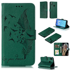 Feather Pattern Litchi Texture Horizontal Flip Leather Case with Wallet & Holder & Card Slots, For Huawei Y5 (2019) / Honor 8S, For Huawei Y6 (2019) / Honor Play 8A, For Huawei Y7 (2019), For Huawei Y9 (2019)