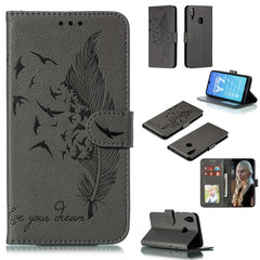 Feather Pattern Litchi Texture Horizontal Flip Leather Case with Wallet & Holder & Card Slots, For Huawei Y5 (2019) / Honor 8S, For Huawei Y6 (2019) / Honor Play 8A, For Huawei Y7 (2019), For Huawei Y9 (2019)