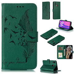 Feather Pattern Litchi Texture Horizontal Flip Leather Case with Wallet & Holder & Card Slots, For Huawei Y6 (2019) / Honor Play 8A, For Huawei Y7 (2019), For Huawei Y9 (2019), For Huawei Honor 9X Pro