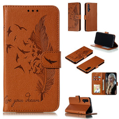 Feather Pattern Litchi Texture Horizontal Flip Leather Case with Wallet & Holder & Card Slots, For Huawei Y6 (2019) / Honor Play 8A, For Huawei Y7 (2019), For Huawei Y9 (2019), For Huawei Honor 9X Pro