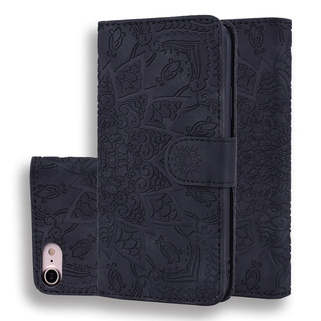 Calf Pattern Double Folding Design Embossed Leather Case with Wallet & Holder & Card Slots, For iPhone SE 2020 & 8 & 7, for iPhone XS / X, for iPhone 11 (6.1 inch), for iPhone 11 Pro (5.8 inch)