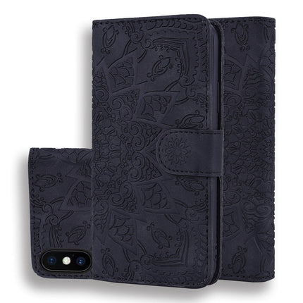 Calf Pattern Double Folding Design Embossed Leather Case with Wallet & Holder & Card Slots, For iPhone SE 2020 & 8 & 7, for iPhone XS / X, for iPhone 11 (6.1 inch), for iPhone 11 Pro (5.8 inch)