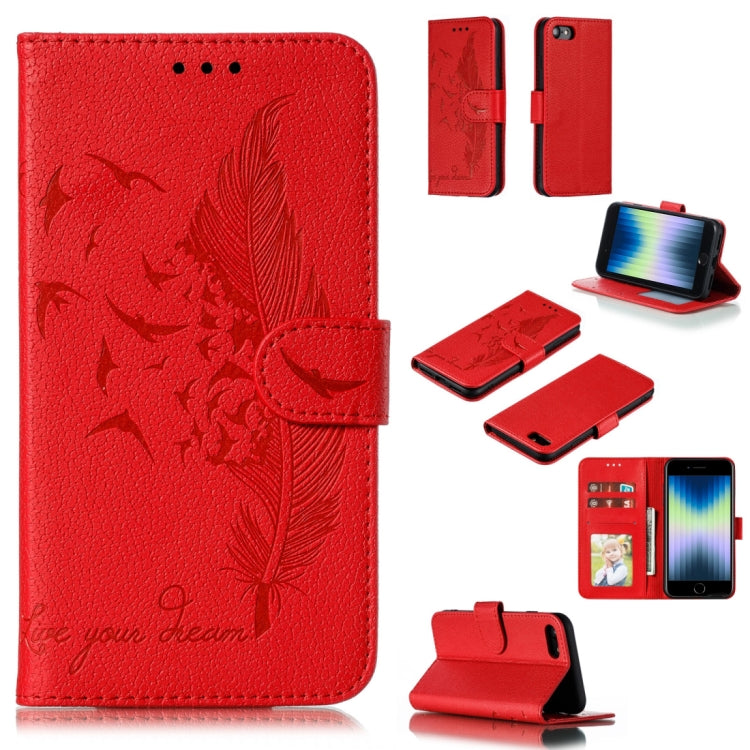 Feather Pattern Litchi Texture Horizontal Flip Leather Case with Wallet & Holder & Card Slots, For iPhone SE 2022 / SE 2020 / 8 / 7, For iPhone 7 Plus / 8 Plus, For iPhone 11 Pro, For iPhone 11