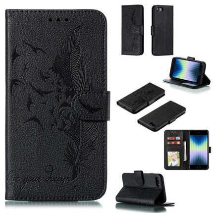 Feather Pattern Litchi Texture Horizontal Flip Leather Case with Wallet & Holder & Card Slots, For iPhone SE 2022 / SE 2020 / 8 / 7, For iPhone 7 Plus / 8 Plus, For iPhone 11 Pro, For iPhone 11