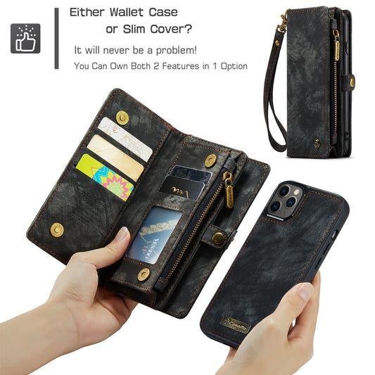 CaseMe-008 Detachable Multifunctional Horizontal Flip Leather Case with Card Slot & Holder & Zipper Wallet & Photo Frame, For iPhone 11 Pro, For iPhone 11, For iPhone 11 Pro Max