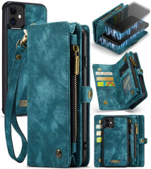 CaseMe-008 Detachable Multifunctional Horizontal Flip Leather Case with Card Slot & Holder & Zipper Wallet & Photo Frame