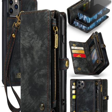 CaseMe-008 Detachable Multifunctional Horizontal Flip Leather Case with Card Slot & Holder & Zipper Wallet & Photo Frame