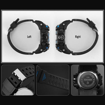 SKMEI 1155B Multifunctional Men Outdoor Sports Noctilucent Waterproof Large Dial Wrist Watch