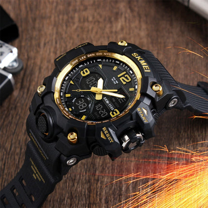 SKMEI 1155B Multifunctional Men Outdoor Sports Noctilucent Waterproof Large Dial Wrist Watch