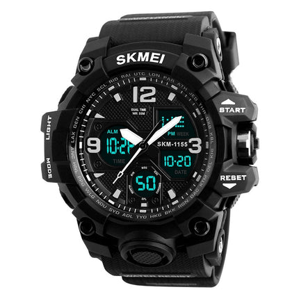 SKMEI 1155B Multifunctional Men Outdoor Sports Noctilucent Waterproof Large Dial Wrist Watch