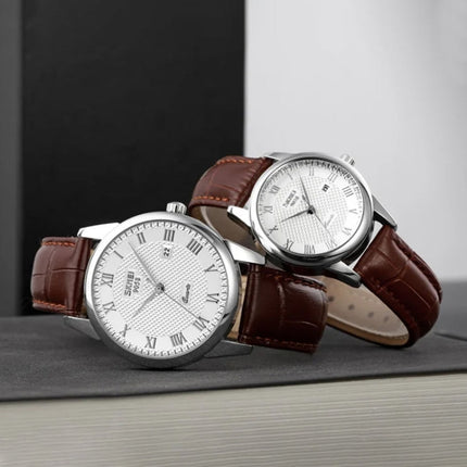 SKMEI 9058 Multifunctional Outdoor Fashion Waterproof Silver Shell Quartz Wrist Watch