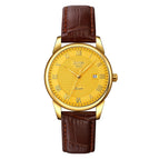 Women Style Gold Face Brown Strap