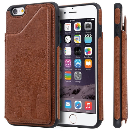 Cat Tree Embossing Pattern Shockproof Protective Case with Card Slots & Photo Frame, For iPhone 6 Plus, For iPhone 6, For iPhone 7 / 8, For iPhone 7 Plus / 8 Plus